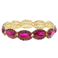 RHINESTONE BEZELED CRYSTAL STRETCH BRACELET